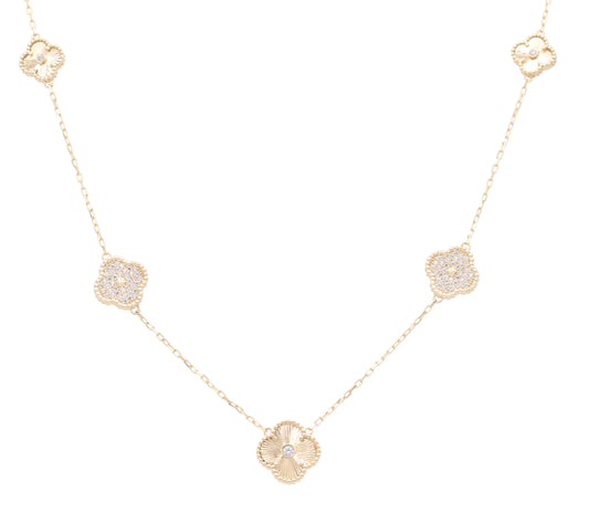 Fashion Beads Necklace with Cubic Zirconias