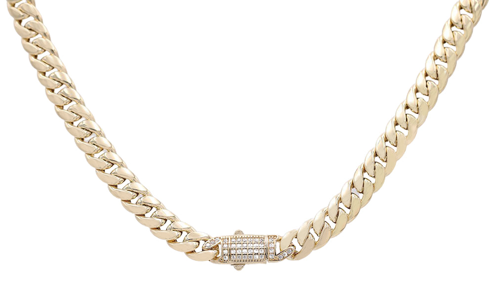 Semi-Solid Monaco Link Necklace with Cubic Zirconias