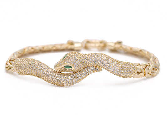 Fashion Snake Bracelet with Cubic Zirconias