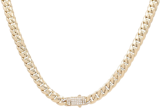 Semi-Solid Monaco Link Necklace with Cubic Zirconias