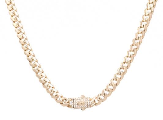 Monaco Link Necklace with Cubic Zirconias