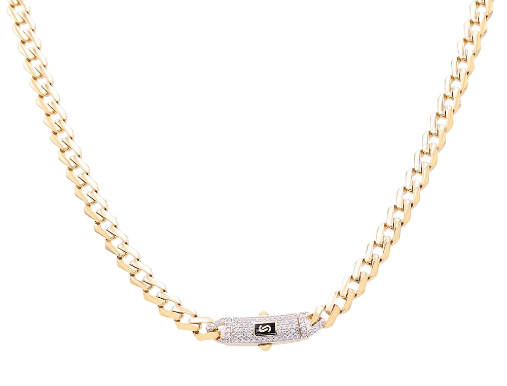 14K Yellow Gold Monaco Link Chain
