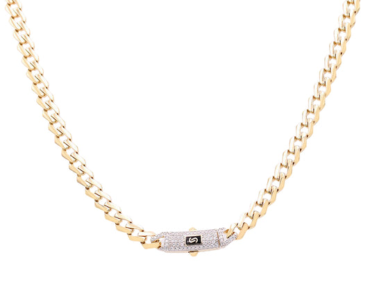 14K Yellow Gold Monaco Link Chain