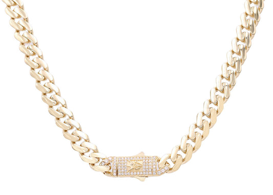 Semi-Solid Monaco Link Necklace with Cubic Zirconias