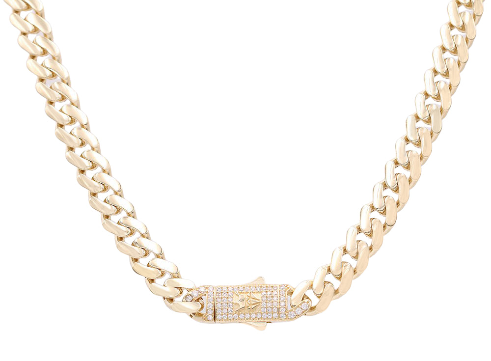 Semi-Solid Monaco Link Necklace with Cubic Zirconias