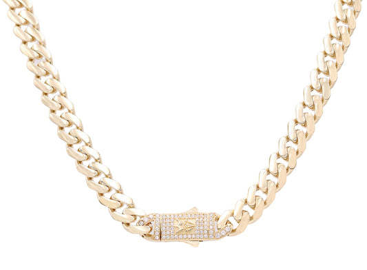 Semi-Solid Monaco Link Necklace with Cubic Zirconias