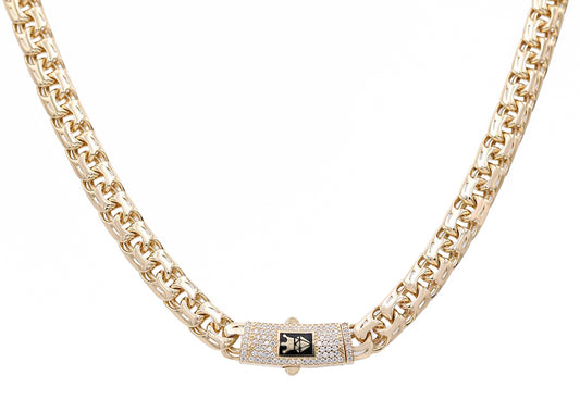 Italian Link Necklace with Cubic Zirconias