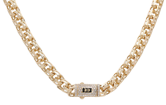 Italian Link Necklace with Cubic Zirconias