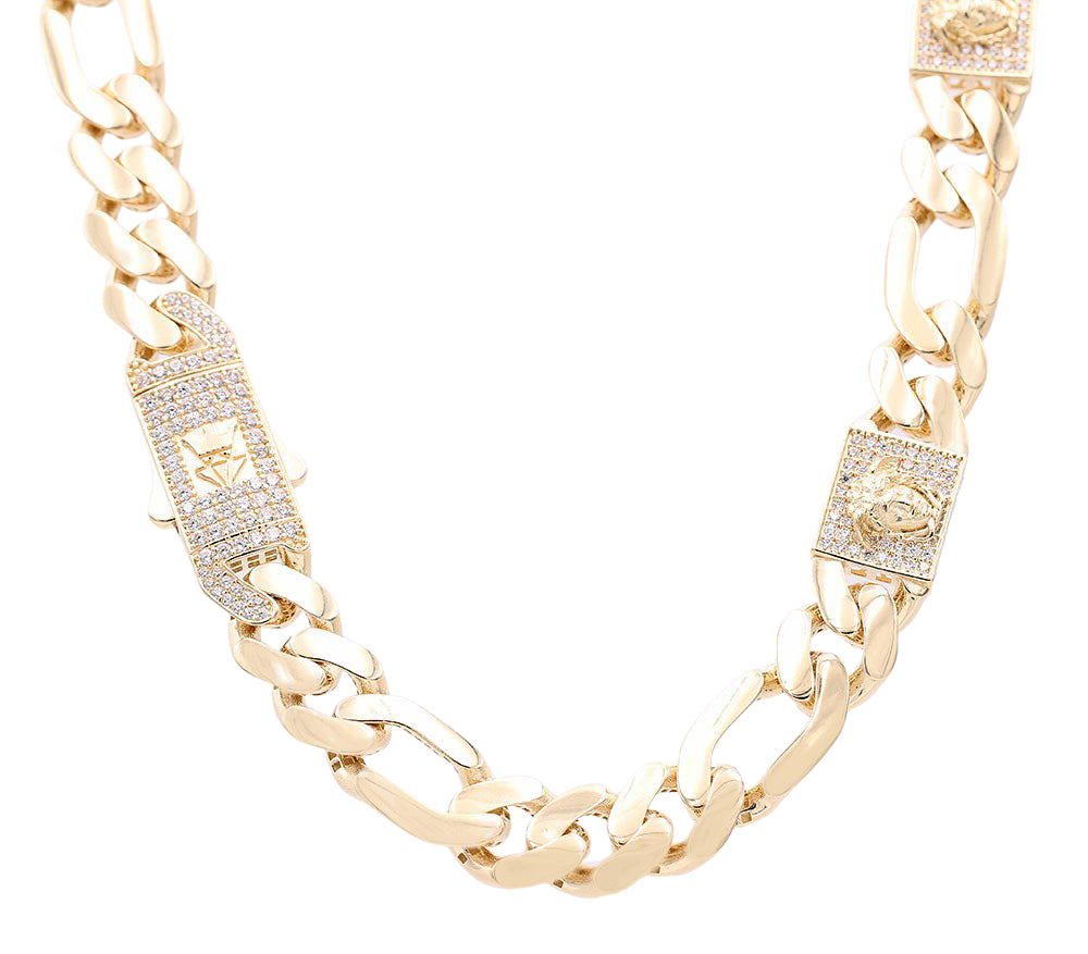 Cuban Link Chain with Fashion Medusa Heads