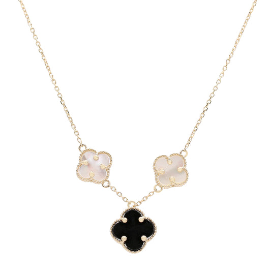 Mother of Pearl and Black Color Stone Necklace
