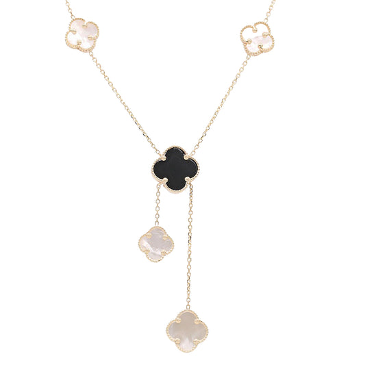 Mother of Pearl and Color Black Stone Necklace