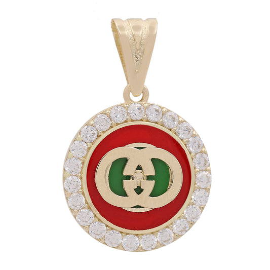Logo Pendant with Cubic Zirconias