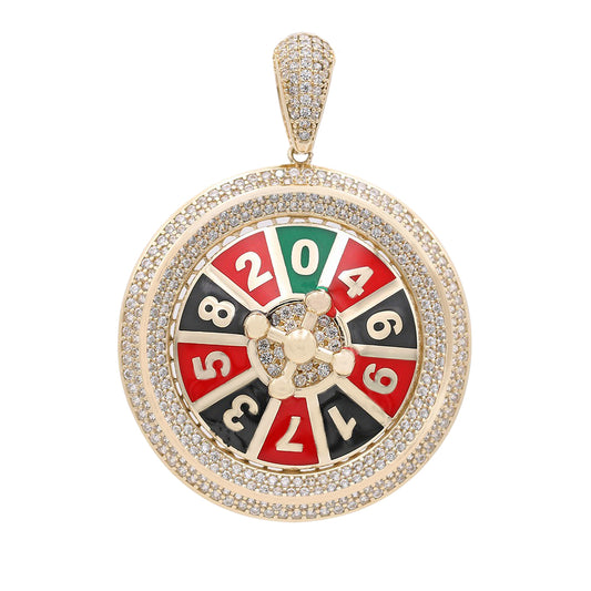 Roulette Pendant with Color Stones