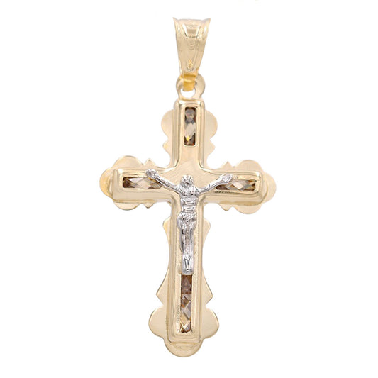 Jesus on the Cross Pendant with Color Stones