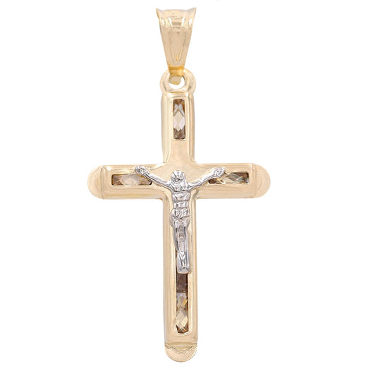 Jesus on the Cross Pendant with Color Stones