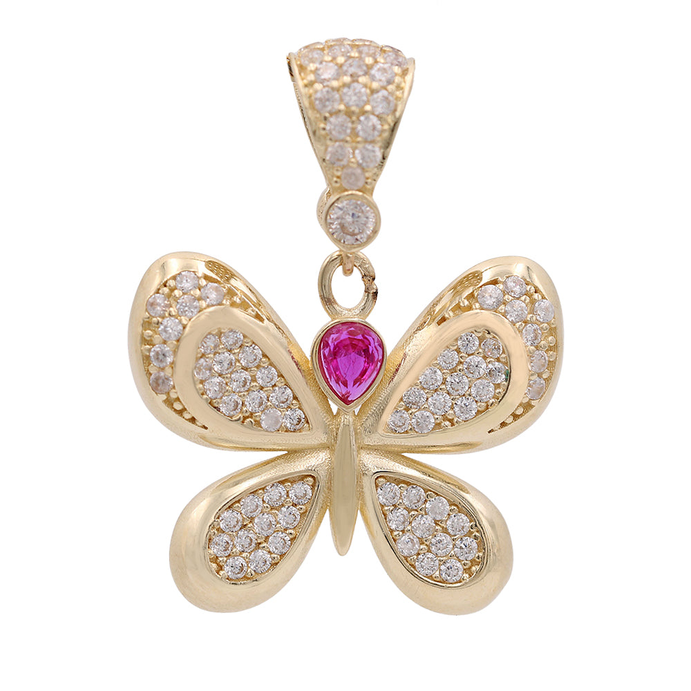 Butterfly Pendant with Color Stone