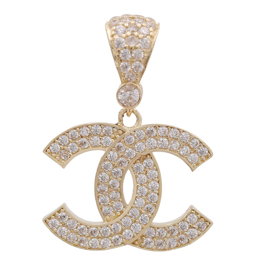 Logo Shape Pendant with Cubic Zirconias