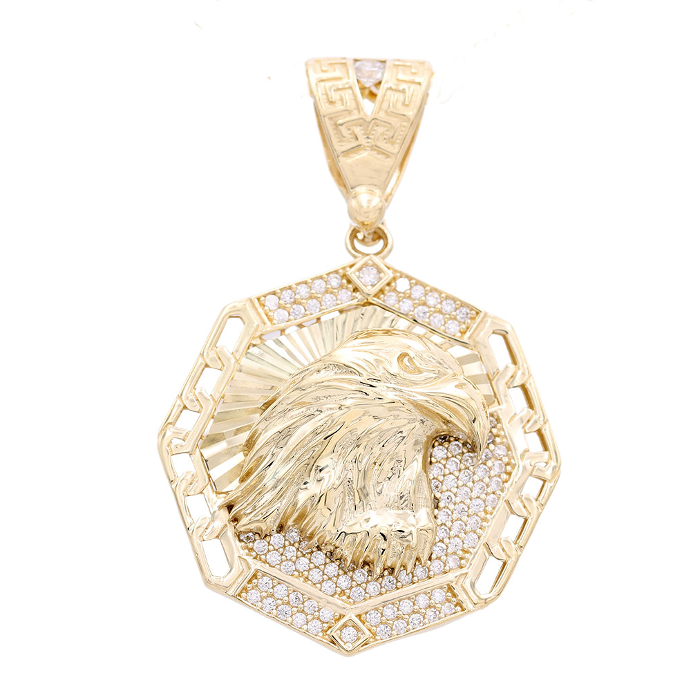 Eagle Head Pendant with Cubic Zirconias