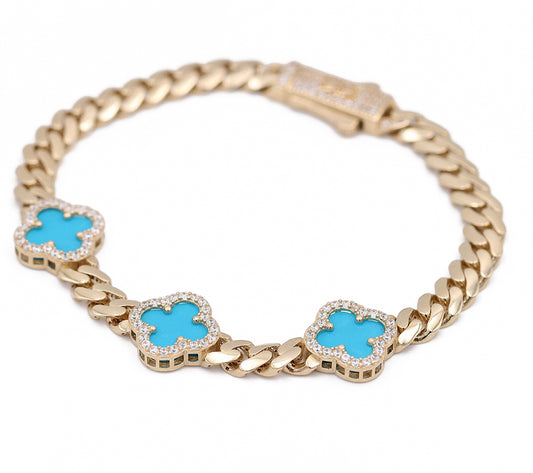 Color Stone Bracelet with Cubic Zirconias