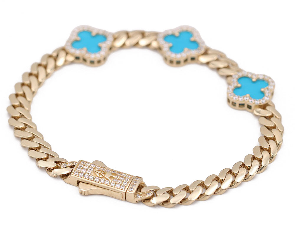 Color Stone Bracelet with Cubic Zirconias