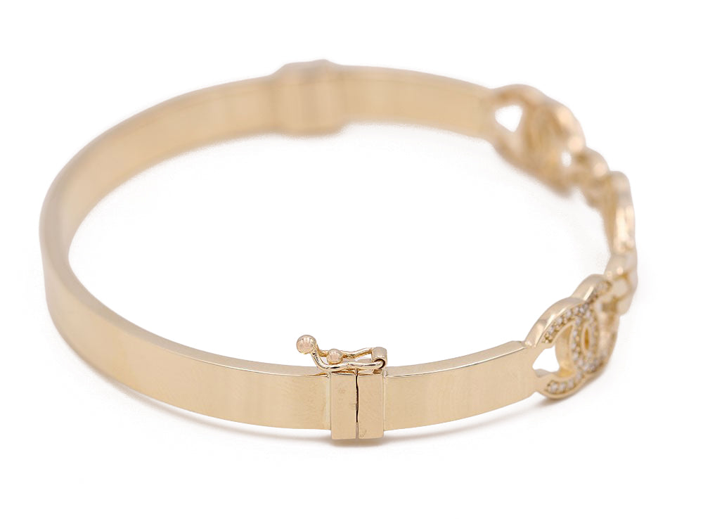 Fashion Logo Bangle with Cubic Zirconias