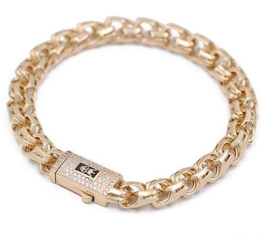 Link Bracelet with Cubic Zirconias