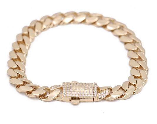 Monaco Link Bracelet with Cubic Zirconias