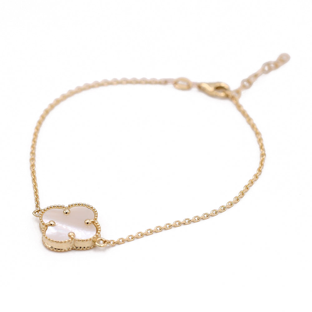 White Mother of Pearl Color Stone Bracelet