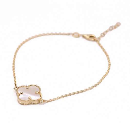 White Mother of Pearl Color Stone Bracelet