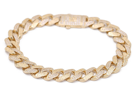 Monaco Link Bracelet with Cubic Zirconias
