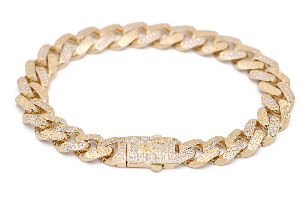 Monaco Link Bracelet with Cubic Zirconias
