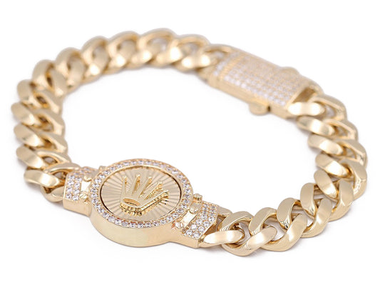 Logo Bracelet with Cubic Zirconias