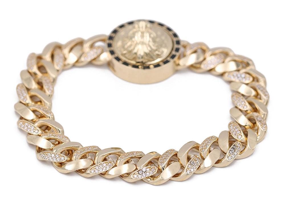 Lion Head Bracelet with Cubic Zirconias