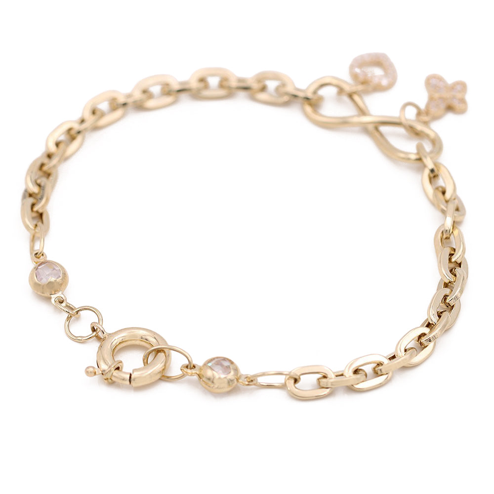 Butterfly and Heart Bracelet with Cubic Zirconias