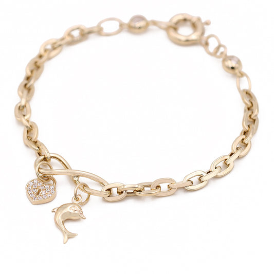 Fashion Heart and Dolphin Bracelet