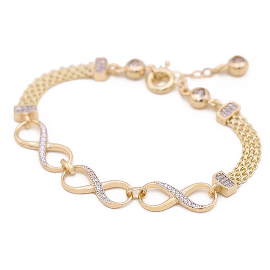 Infinity Mesh Bracelet with Cubic Zirconias