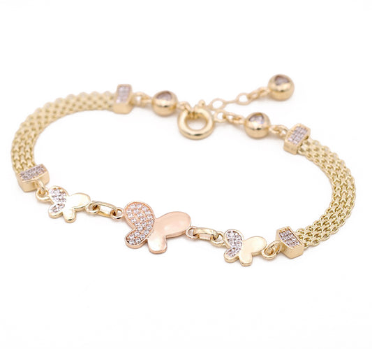 Butterflies Mesh Bracelet with Cubic Zirconias