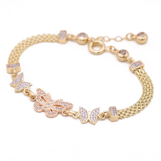 Butterflies Mesh Bracelet with Cubic Zirconias