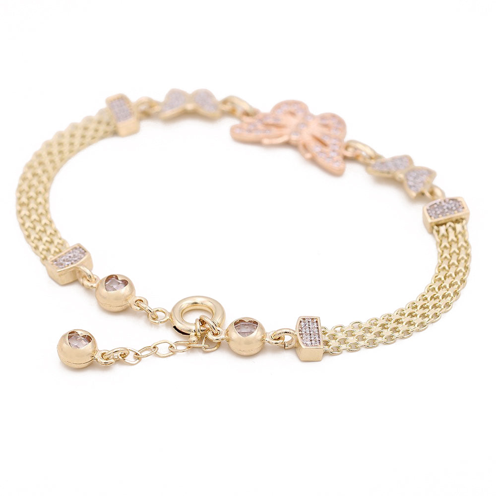 Butterflies Mesh Bracelet with Cubic Zirconias