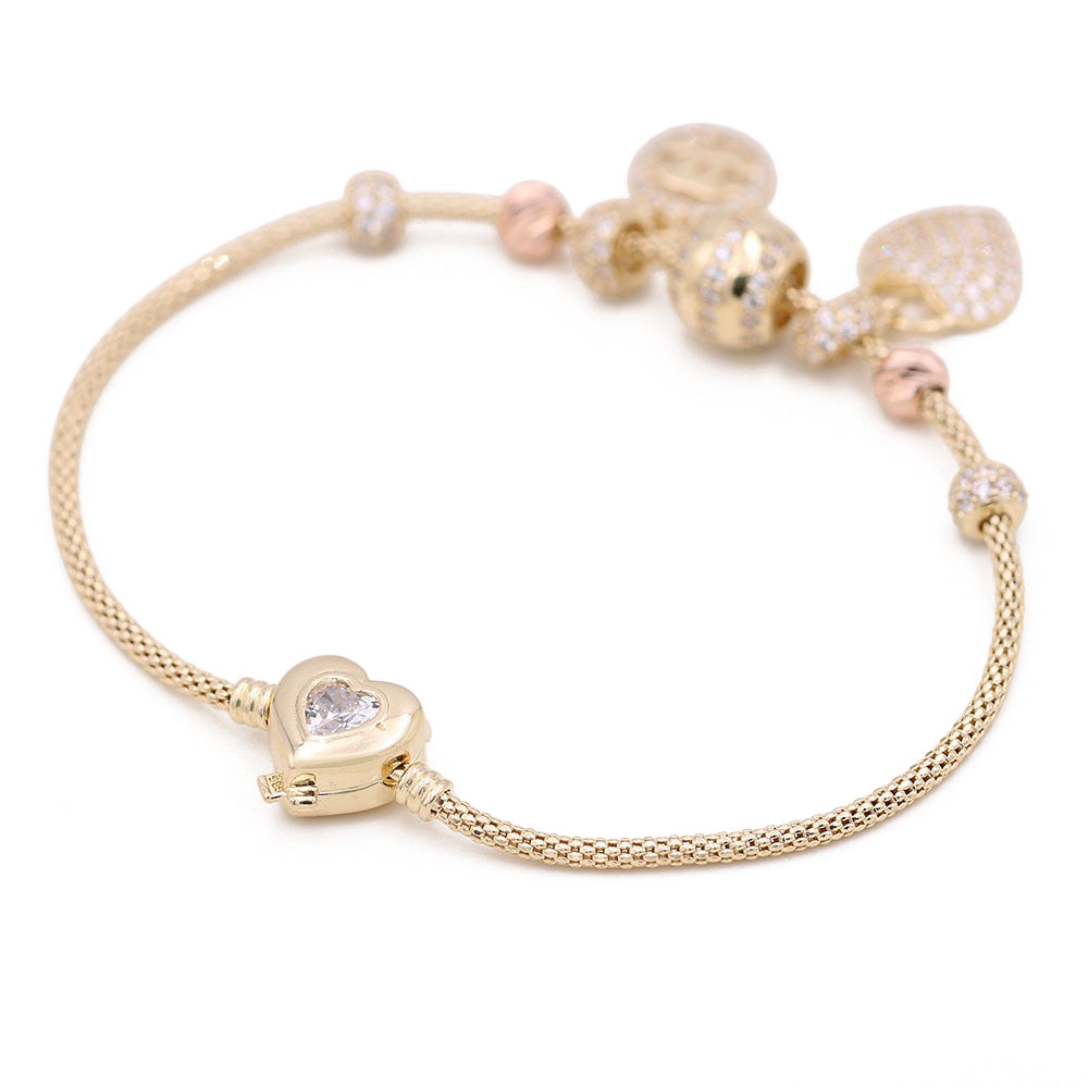 Heart and Logos Beads Bracelet
