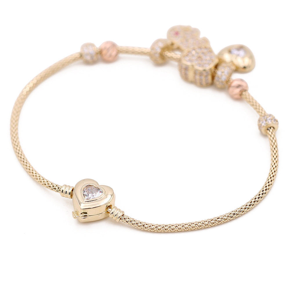 Heart and Elephant Beads Bracelet