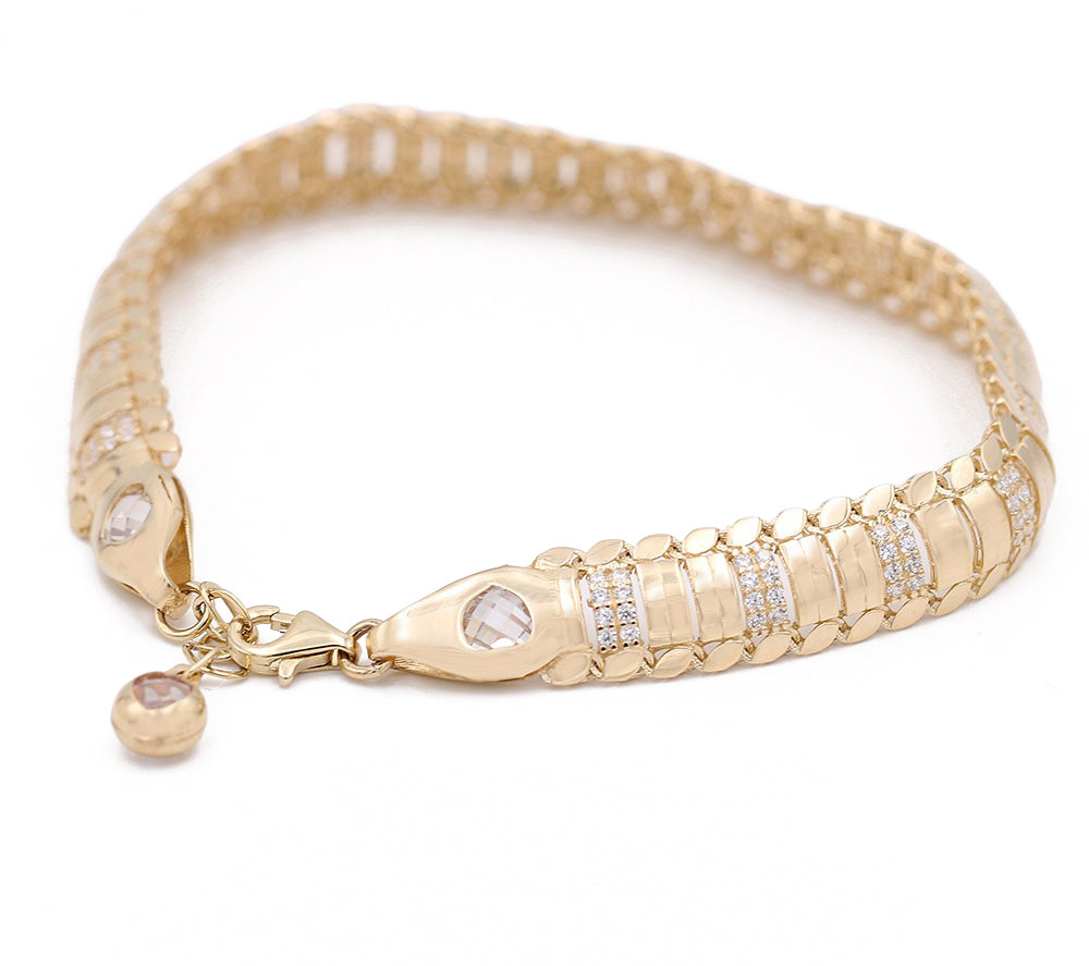 Fashion Laced Bracelet with Cubic Zirconias