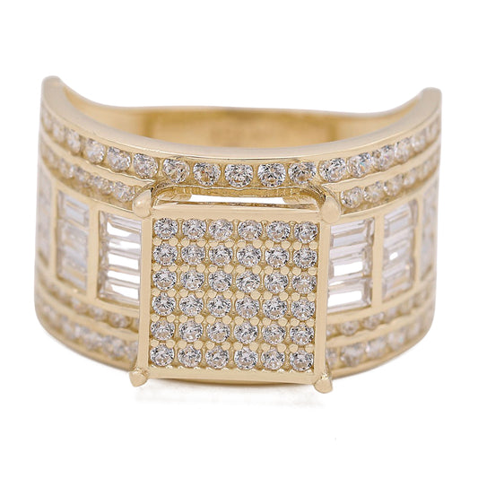 Bridal Ring with Center Cluster Cubic Zirconia