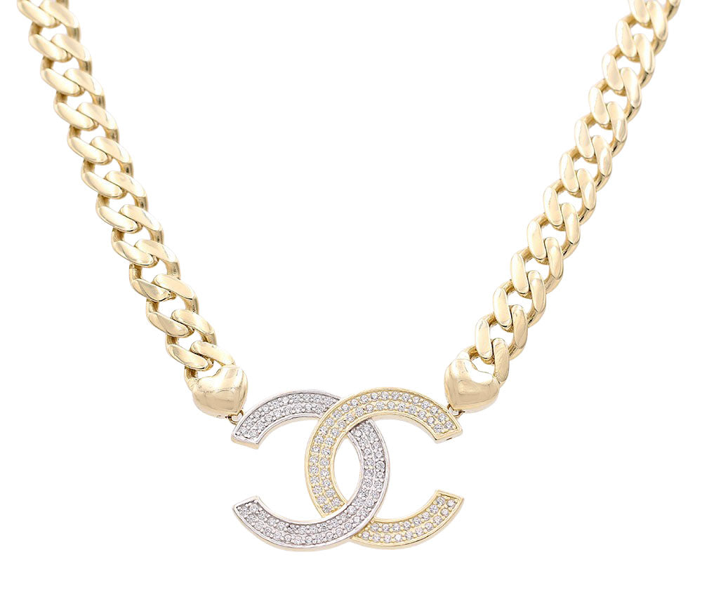 Fashion Necklace with Cubic Zirconias